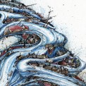 Tsunami (détail) - Encre de chine et aquarelle sur papier. (120cm x 80cm). 2011.
